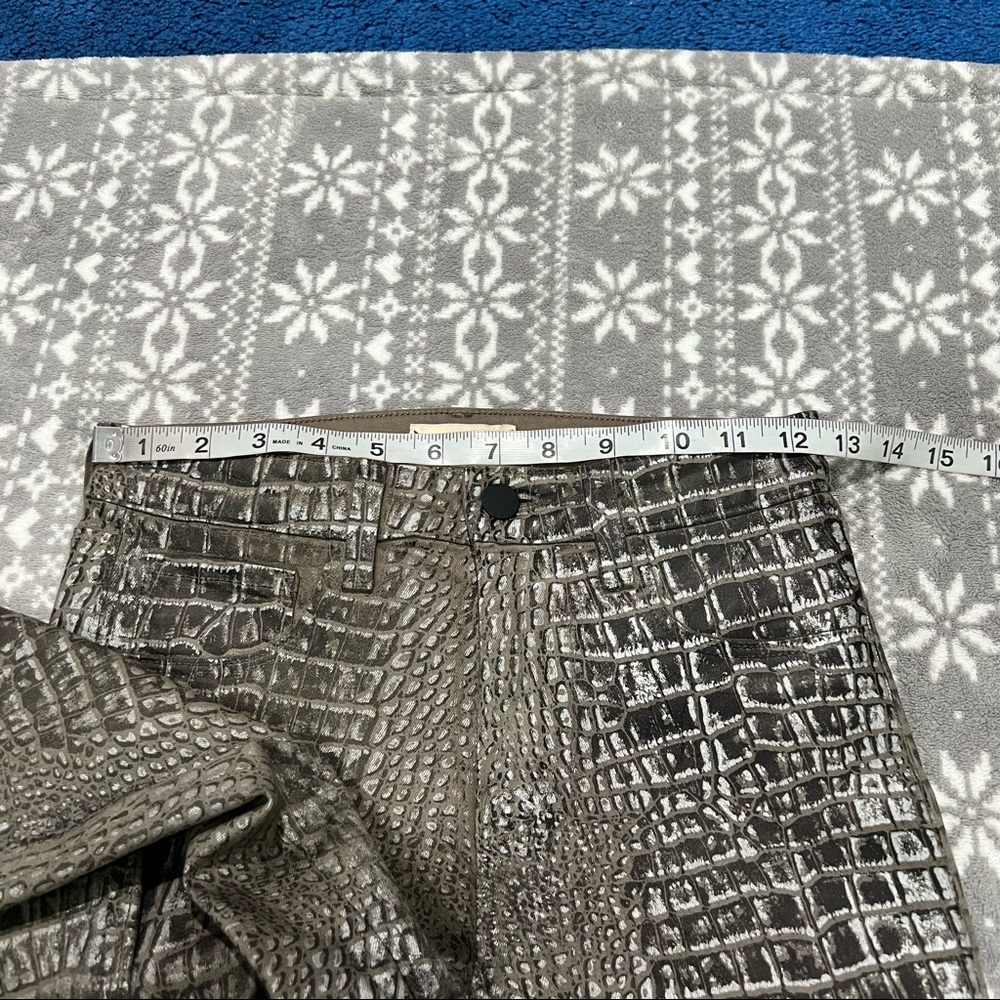 New L’agence Margot High Rise Skinny Jeans In Chestnut Black Croc Foil Size 25 - Picture 6 of 11